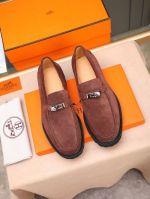 Hermes Red calfskin Leather Shoes-Hermes Man Business Leather Shoes